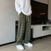 Lockere Jogginghose aus kariertem Cord